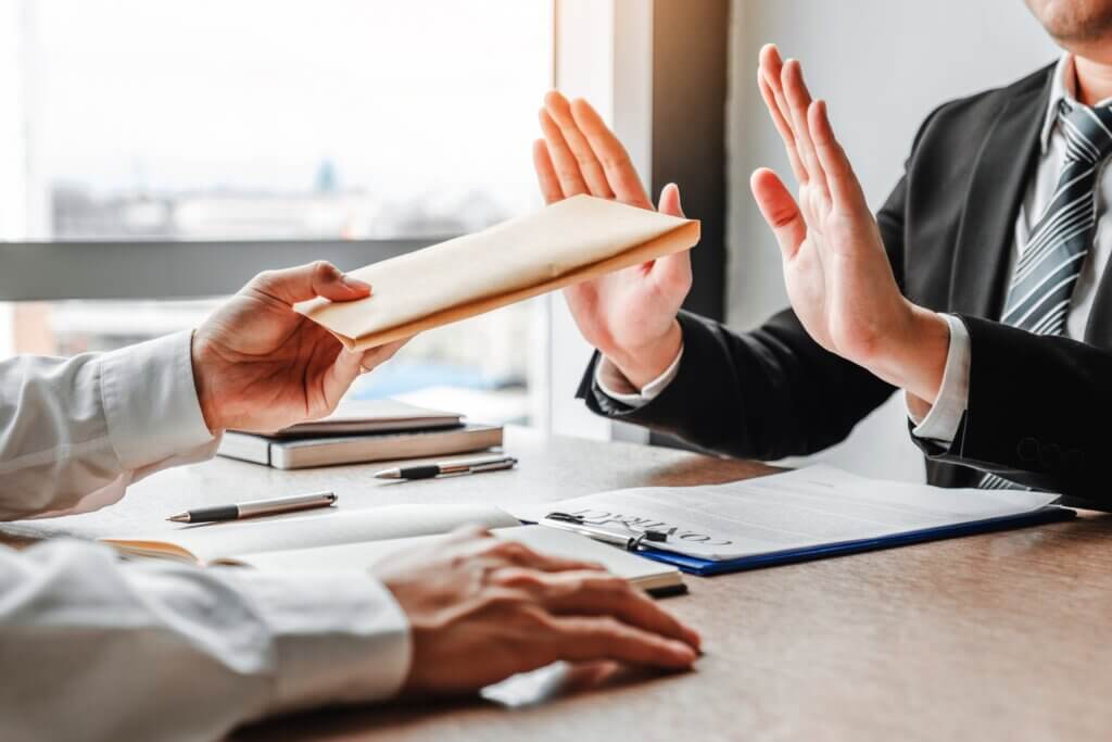 Man turning down a job